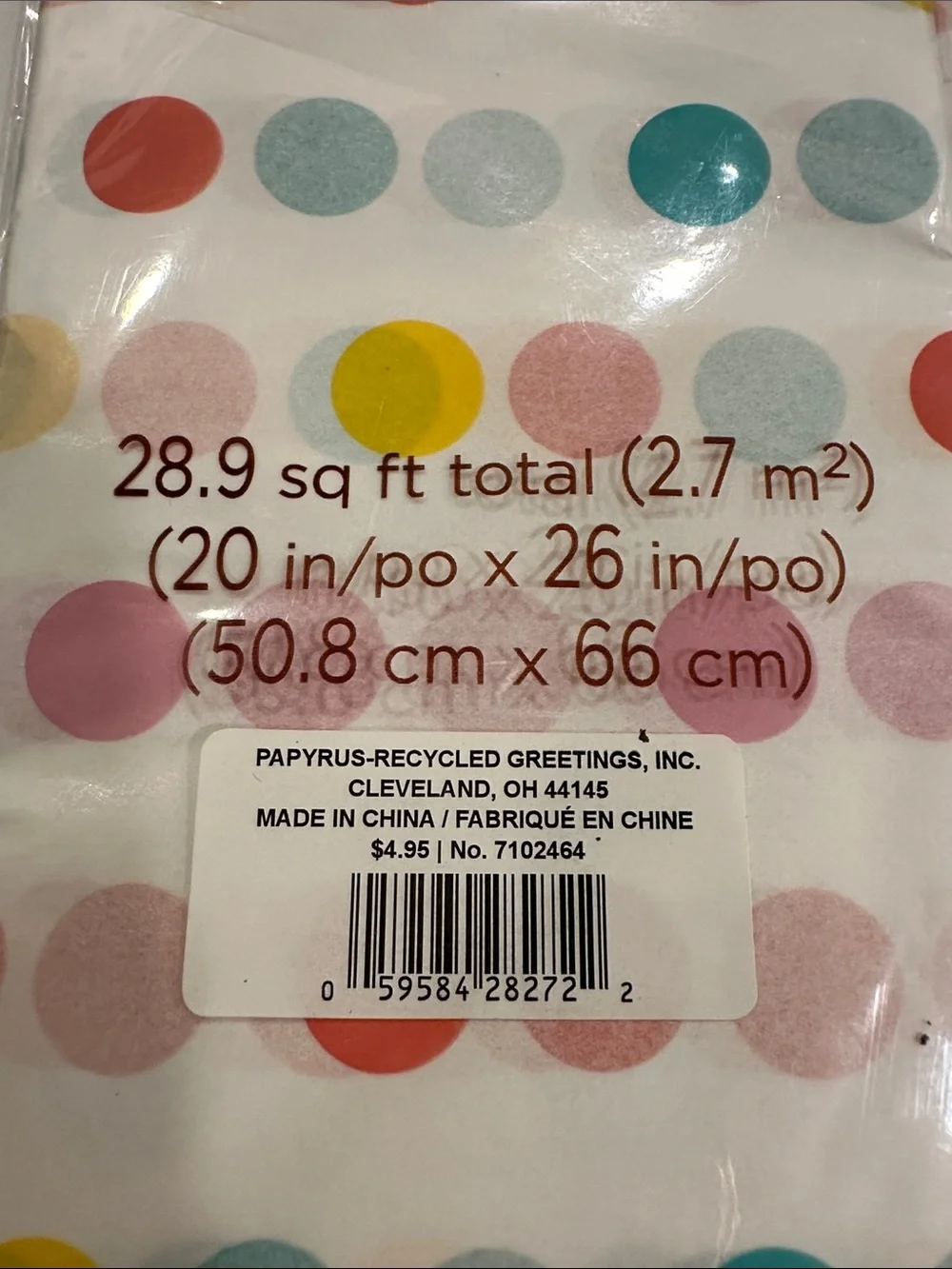 Papyrus Polka Dot Tissue Paper in Pastels